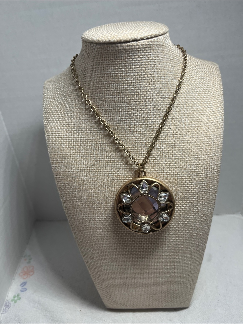 Gold-Tone  Crystal Pendant Necklace